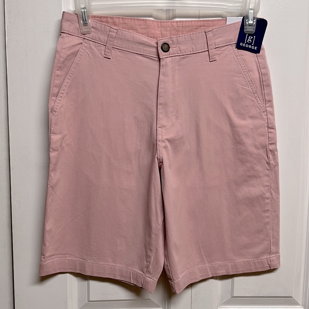 George Daylily Pink Cotton Stretch Mens Shorts Size 30 x 10 NWT